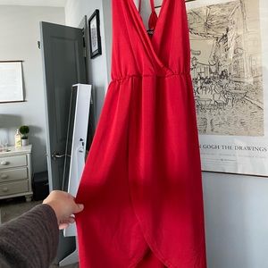 Boutique mini dress, red romantic